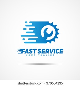 Fast service logo template design. Vector illustration.