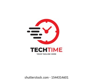 fast service logo template, time logo vector