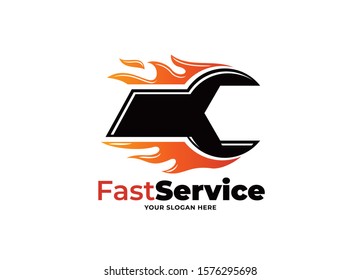 fast service logo vector template