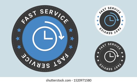 Fast service stamp vector illustration. Vector certificate icon. Vector combination for certificate in flat style.