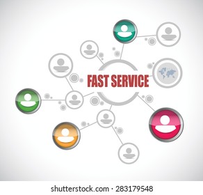 fast service teamwork sign concept illustration design over white