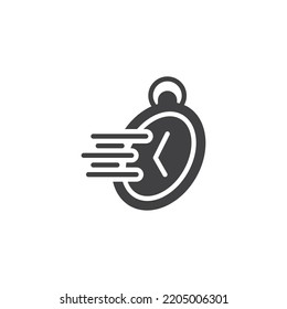 Fast Service Vector Icon. Filled Flat Sign For Mobile Concept And Web Design. Stopwatch Time Glyph Icon. Deadline Symbol, Logo Illustration. Vector Graphics