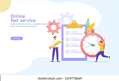 fast service vector illustration concept, can use for, landing page, template, ui, web, mobile app, poster, banner, flyer