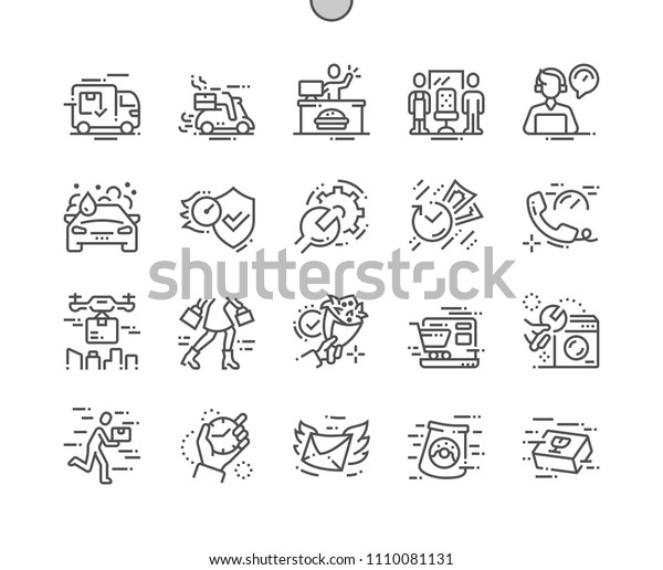 Fast service Well-crafted Pixel Perfect Vector\
Thin Line Icons 30 2x Grid for Web Graphics and Apps. Simple\
Minimal Pictogram