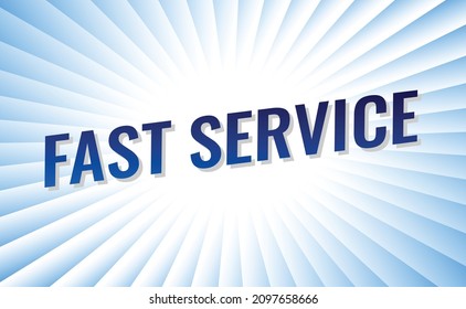 concepto de palabra de servicio rápido ilustración vectorial con estilo 3d futurista brillante azul moderno para página de aterrizaje plantilla ui aplicación móvil afiche pancarta volante fondo tarjeta de regalo etiqueta papel tapiz