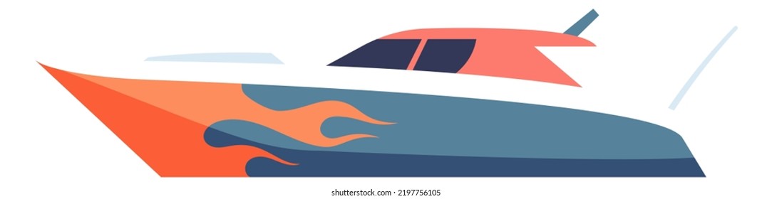 Fast ship icon. Speed cruise modern boat