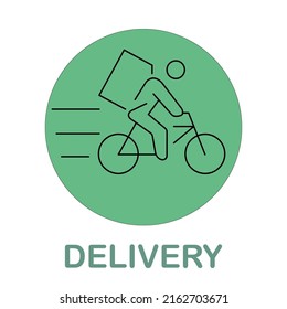 Fast shipping according to customers orders. Bicycle courier. Food service. delivery home and office. Vector illustration.