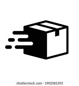 Fast shipping box icon sign, Parcels tracking symbol, Pictogram flat design for apps and websites, Isolated on white background, Vector illustration