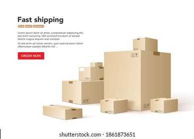 Fast shipping. Concept for fast delivery service. Vector illustration