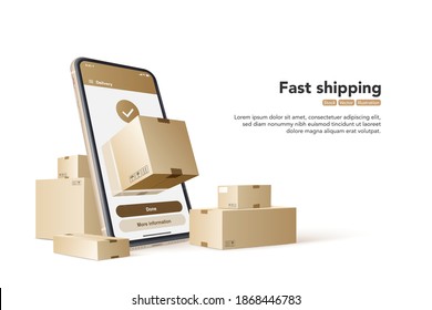 Fast shipping. Concept for fast delivery service. Vector illustration