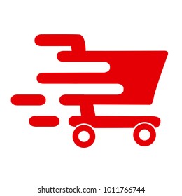 Fast shipping delivery basket, fast shipping service – for stock vector