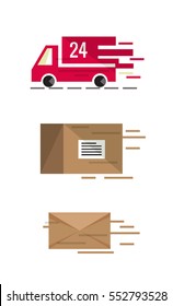 Fast shipping delivery.  flat icons vector illustration