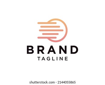 Fast Shipping Delivery Logo. Abstract Truck Icon Line with Speed Symbol isolated on White Background. Flat Vector Icon Design Template Element.
