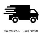 Fast shipping delivery truck flat vector icon for apps and websites