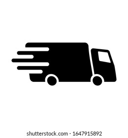 Fast shipping delivery truck flat icon
