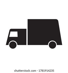 Fast shipping delivery truck flat vector icon for apps and websites. rapid delivery truck icon isolated on white background. vector illustration