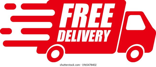 Fast shipping delivery truck flat vector icon for apps and websites