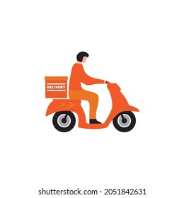 Fast shipping delivery truck flat vector icon