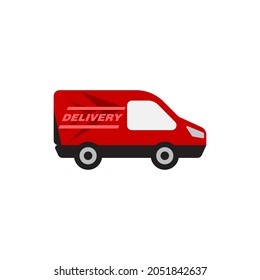 Fast shipping delivery truck flat vector icon