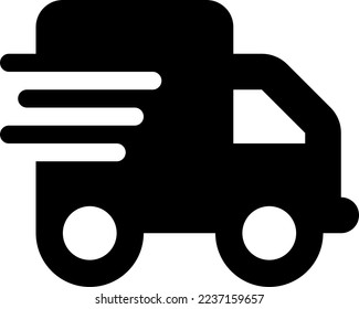 Fast shipping delivery truck flat vector icon for apps and websites