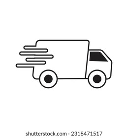 Fast shipping delivery truck flat vector icon for apps and websites