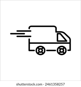 Fast shipping delivery truck flat vector icon for apps and websites