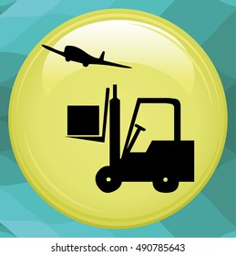 Fast shipping delivery truck flat icon for apps and websites