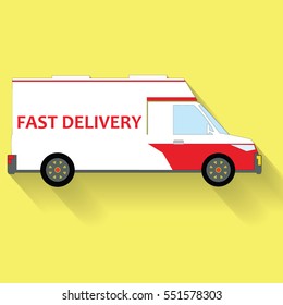 Fast Shipping Delivery Truck Flat Symbol For Apps And Websites