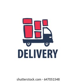 Fast shipping delivery truck flat icon for apps and websites