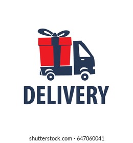 Fast shipping delivery truck flat icon for apps and websites