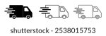 Fast shipping delivery truck icon set, Delivery-truck symbol isolated, Fast delivery icon, Home delivery sign, Free delivery icon, courier icon, Speed post service sign vector