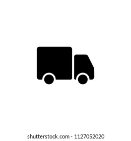 Fast shipping delivery truck icon. Black-white Vector illustration for apps and websites