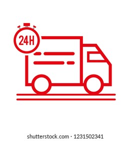 Fast shipping delivery truck icon