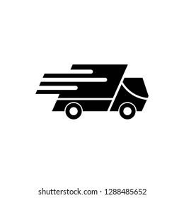 Fast shipping delivery truck icon - vector