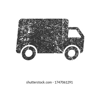 Fast shipping delivery truck icon shape. Web store logo symbol sign. Vector illustration image. Isolated on white background.