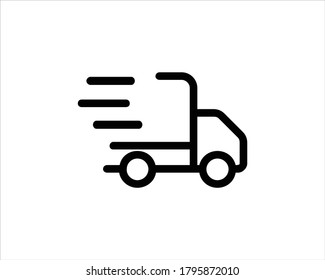 Fast shipping delivery truck icon vector on white background