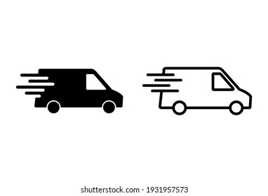 Fast Shipping Delivery Truck Icon Set. Delivery Truck Icon. Fast Delivery Icon