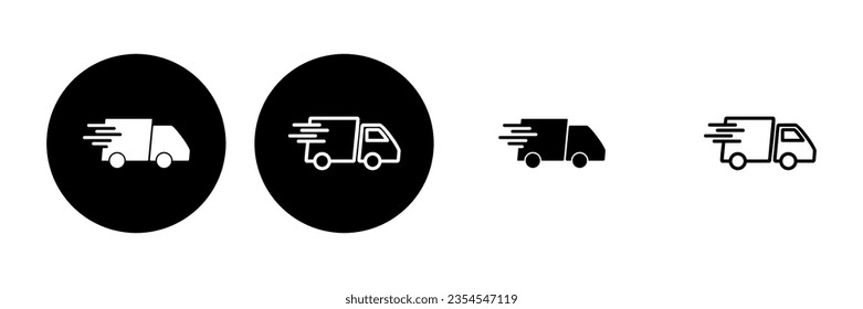 Fast shipping delivery truck icon set. Delivery truck icon. fast delivery icon