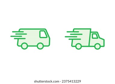 Fast shipping delivery truck icon set. Delivery truck icon. fast delivery icon