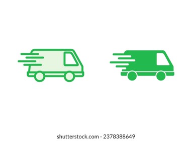 Fast shipping delivery truck icon set. Delivery truck icon. fast delivery icon