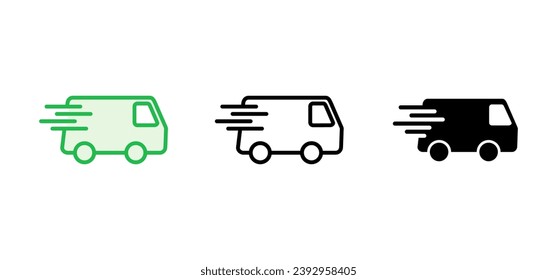 Fast shipping delivery truck icon set. Delivery truck icon. fast delivery icon