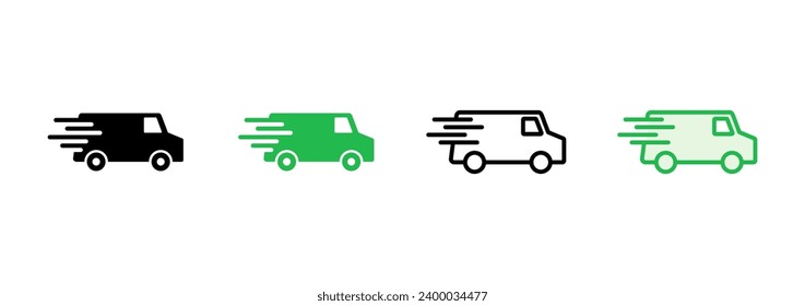 Fast shipping delivery truck icon set. Delivery truck icon. fast delivery icon