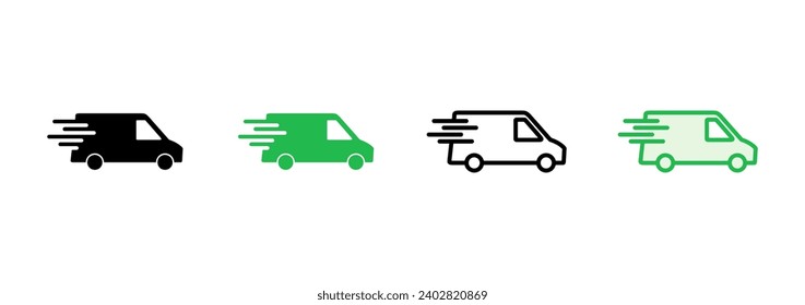 Fast shipping delivery truck icon set. Delivery truck icon. fast delivery icon