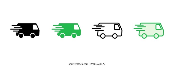 Fast shipping delivery truck icon set. Delivery truck icon. fast delivery icon