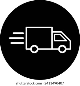 Fast shipping delivery truck icon in a circle isolated on white background . Delivery truck icon vector