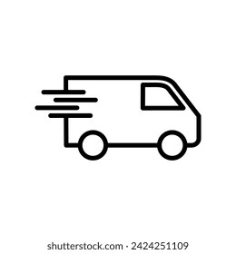 Fast shipping delivery truck icon vector. Delivery truck icon. fast delivery icon