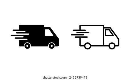 Fast shipping delivery truck icon set. Delivery truck icon. fast delivery icon