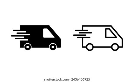 Fast shipping delivery truck icon set. Delivery truck icon. fast delivery icon