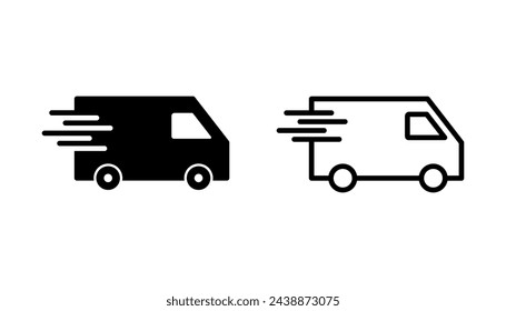 Fast shipping delivery truck icon set. Delivery truck icon. fast delivery icon