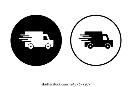 Fast shipping delivery truck icon set. Delivery truck icon. fast delivery icon